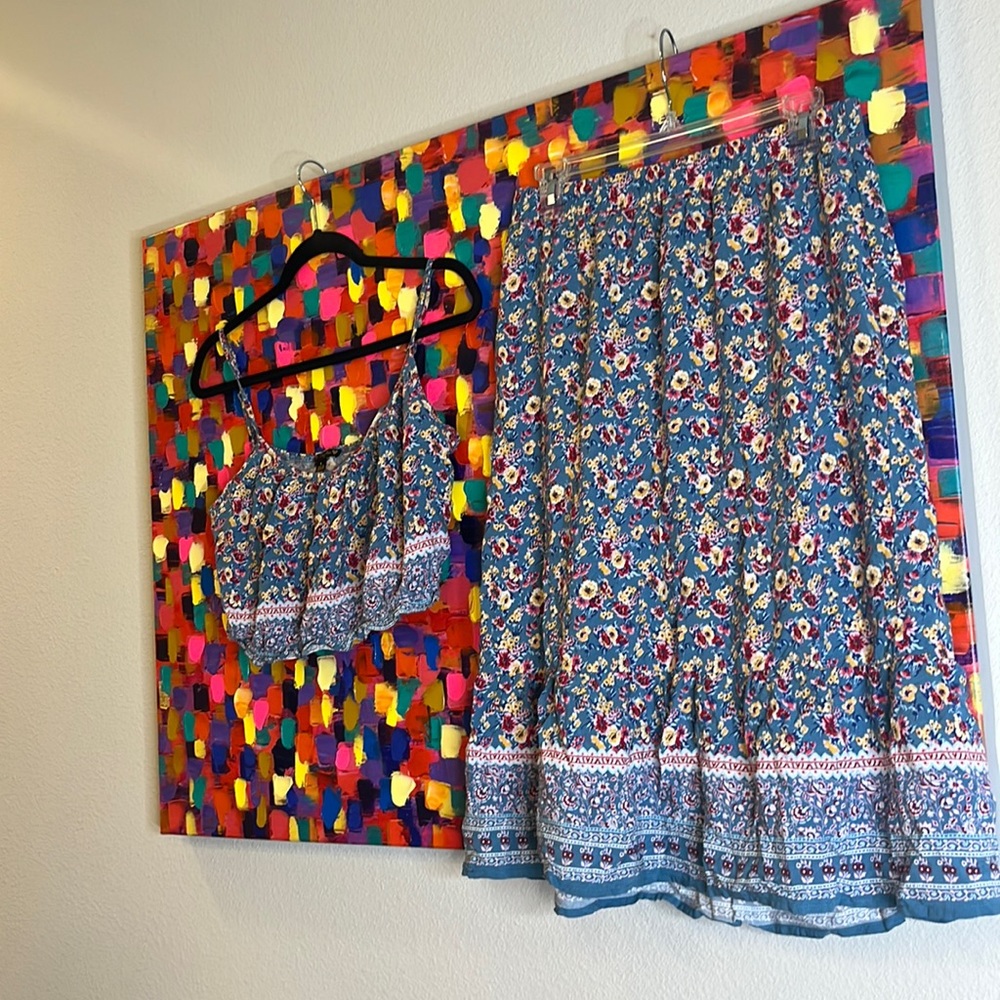 Multi print/ floral 2 piece set